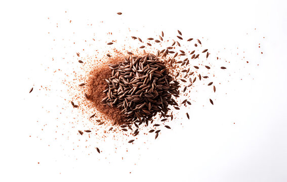 close-up shot features a vibrant pile of cumin seeds and its ground version, creating a sensory experience of natural aroma and flavor.