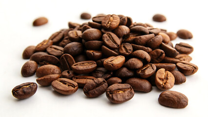 Naklejka premium High-Angle Close-Up Shot of Roasted Coffee Beans