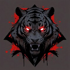 Glowing Eyes of the Night: A Fierce Tiger Illustration