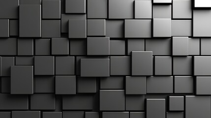 Abstract Dark Grey Cubes 3D Render, Geometric Background Texture Design
