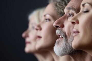 Fototapeta premium harmonious group captured singing showcasing diverse ages and races