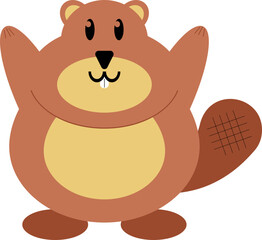 beaver wild animal illustration