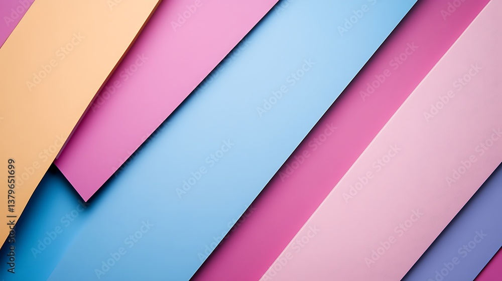 Poster abstract pastel diagonal color block design