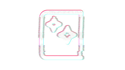 Icon book spells is distorted. Glitch. Noise, chromatic aberration, geometric distortion