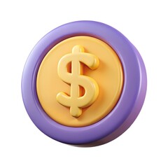 3D Dollar Sign Coin Icon