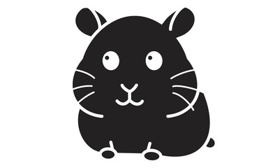 まるくて可愛いハムスターの線画イラスト