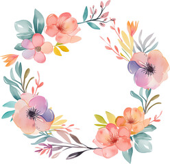 Obraz premium Floral watercolor painting isolated on transparent background.