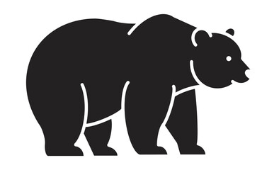 かわいいクマのシンプルな線画イラスト素材