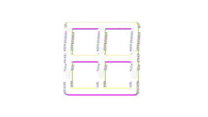 Icon border is distorted. Glitch. Noise, chromatic aberration, geometric distortion