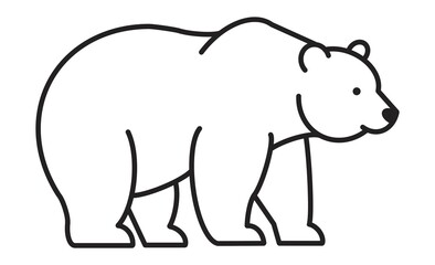 かわいいクマのシンプルな線画イラスト素材
