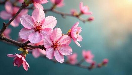 Fototapeta premium Delicate, intertwined blossoms, forming a cohesive floral tapestry , texture, background, design