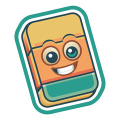Happy eraser with a smiling face