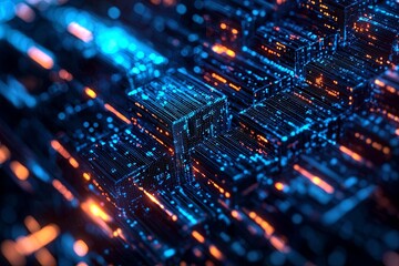 A sleek, abstract backdrop featuring linked, shimmering blocks of data, each representing a transaction, secured by intricate cryptographic hashes. This futuristic blockc