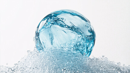 Water Splash Sphere Blue Abstract Liquid Clear Background