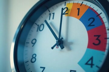 Close-up of a simple clock showing fasting hours , determination, self-care, progress