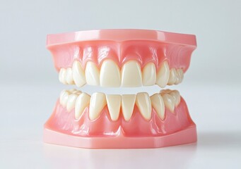 Obraz premium False Teeth Model with Gums for Dental Education and Healthcare