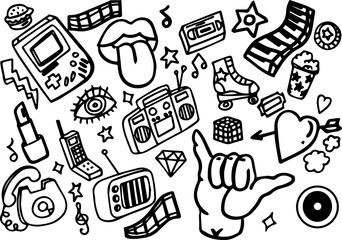 groovy doodle elements