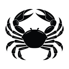 Crab vector silhouette isolated on a white background.