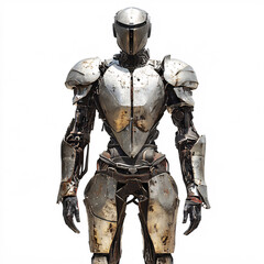 Fototapeta premium Robot warrior full length isolated on white background
