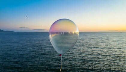 美しい海と風船　フォトジェニックな風景