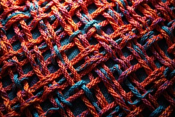 Fototapeta premium Intricate woven textile, repeating geometric design, digital, design element