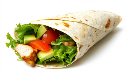 Chicken Avocado Wrap with Fresh Vegetables