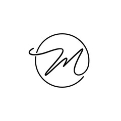 M initial Letter Logo Design 001