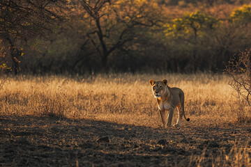 Fototapeta premium Lion standing proudly