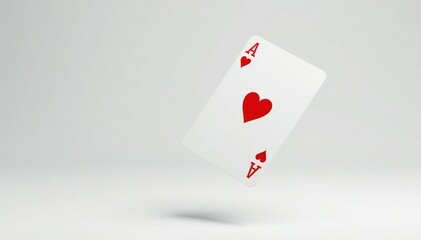 Obraz premium A single playing card flipping in mid-air, isolated against a pure white backdrop , poker, retro, isolated