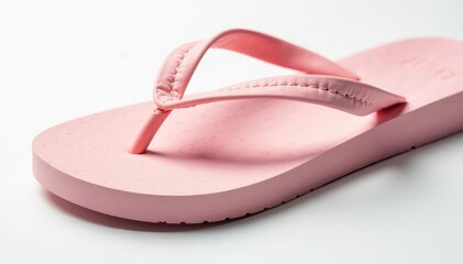 Close-up of a flip-flop against a pure white backdrop , image, asset, beach