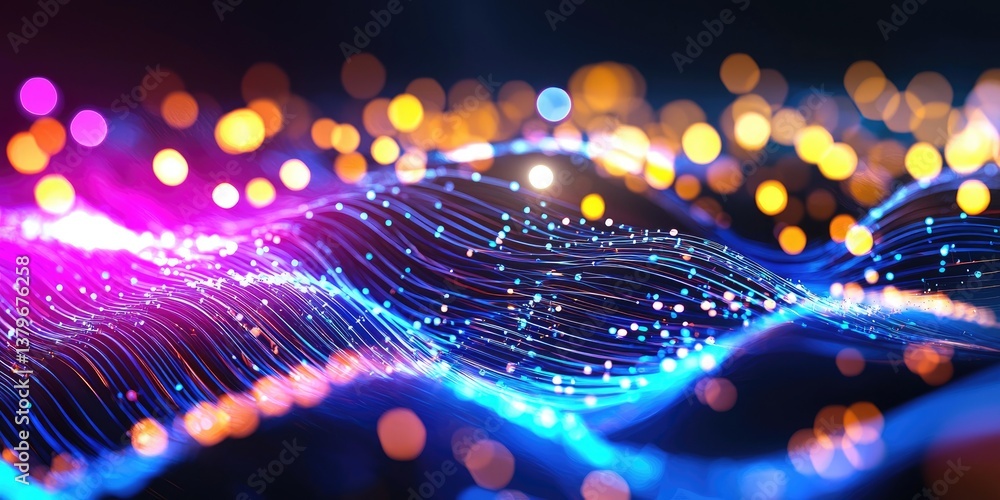 Aufkleber A digital symphony of interconnected data flows. A blockchain s intricate fields shimmer, while network lines weave a tapestry of interconnected data streams, symbolizing