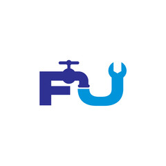 Letter F and J Plumber Logo Vector 001