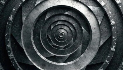 Subtle grayscale gradient forming concentric circles, modern, monochrome, optical