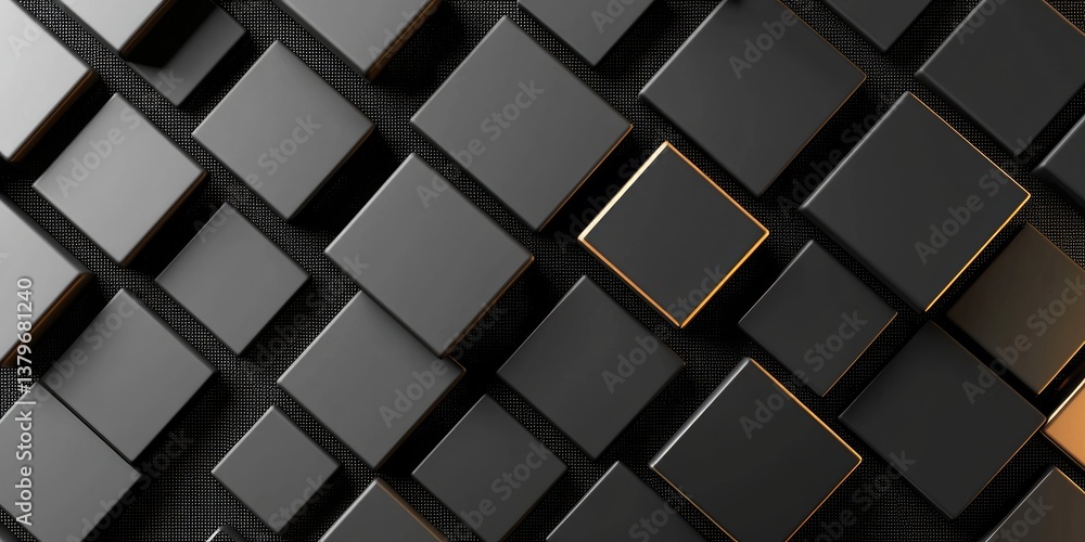 Poster a vibrant, geometric pattern, a symphony of black and grey squares and pixels, forms a captivating b