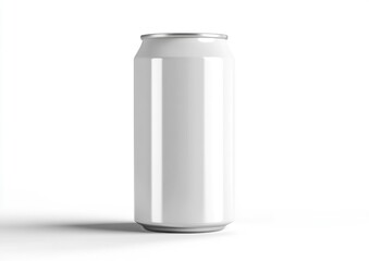 Display of a Blank White Can on White Background for Beverage Mockup