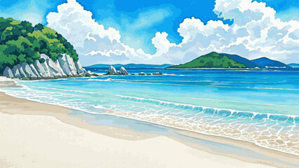 Tide colors beach isolated watercolor vector illustration svg