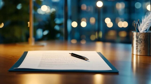 Night Office Contract Signing