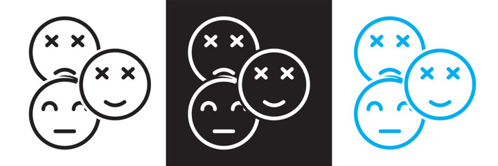 Obraz premium Mood icon collections. Design for websites, mobile interfaces, presentations, and visual branding. Vector illustration. isolated on white and black background. EPS 10