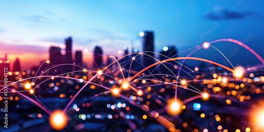 Aufkleber a vibrant network of interconnected nodes, forming a digital tapestry of data and information, again