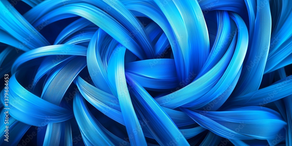 Poster A swirling, interconnected network of vibrant blue lines, representing digital communication and data flow, forms a captivating background for tech and digital design, ev