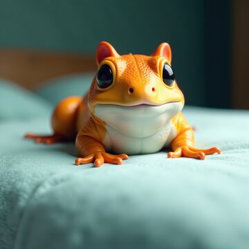 Faux duvet avec grenouille blanche, faux, grenouille