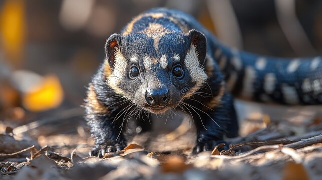 Honey Badger Confronting Snake. Generative AI - Powered by Adobe