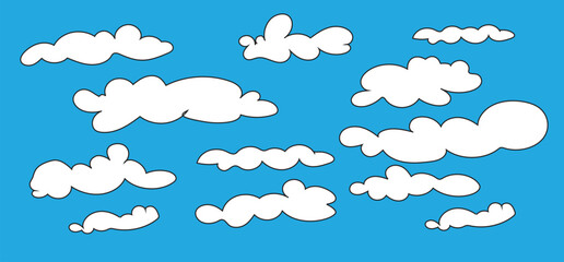 clouds with various shape cartoon design