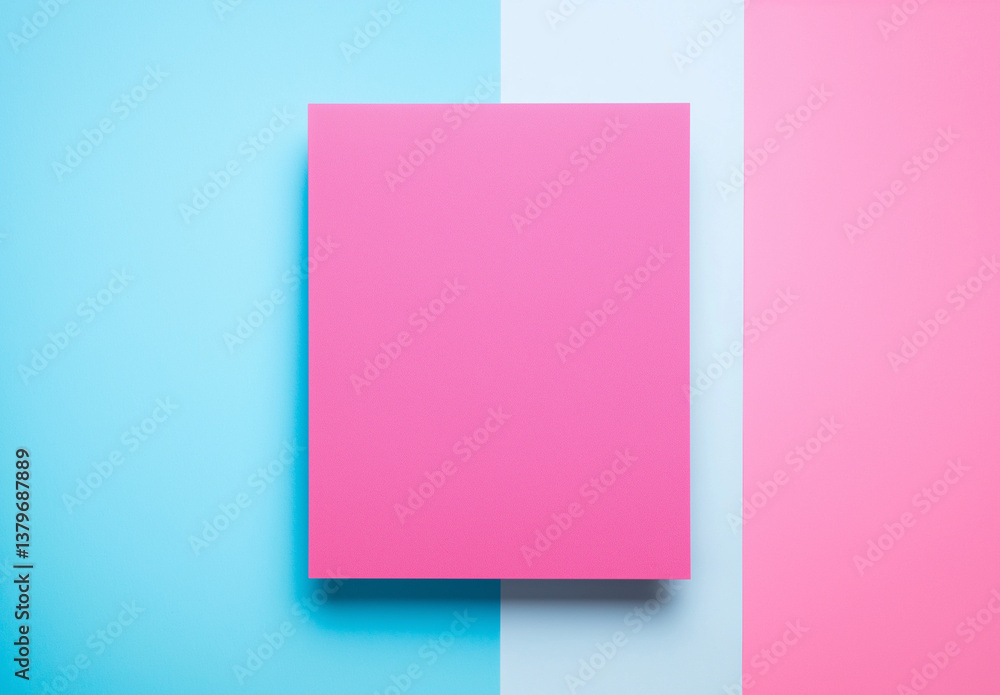 Poster minimalist pink and blue gradient background – high-resolution rectangular design with white space i