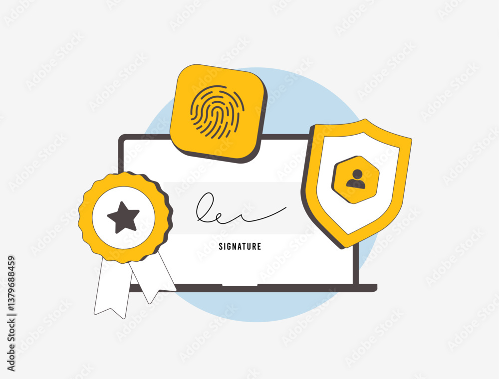 Poster electronic signature for secure online document signing, digital authentication, and biometric e-sig