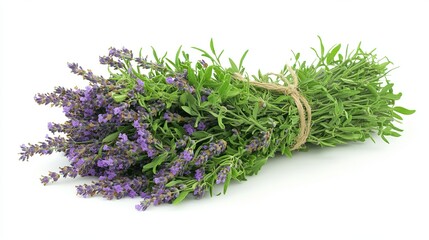 A bunch of fresh lavender tied together with twine pic
