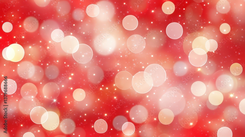 Aufkleber a vibrant abstract background featuring soft, glowing orbs in various sizes, set against a rich red 