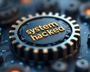 System Hacked Cyber Security Risk.
