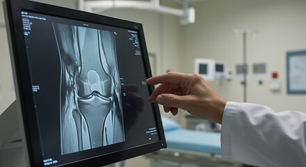 Doctor Reviewing X-Ray on Screen