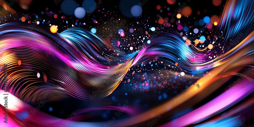 Aufkleber a vibrant tapestry woven with the threads of futuristic quantum mechanics, where equations danced ac